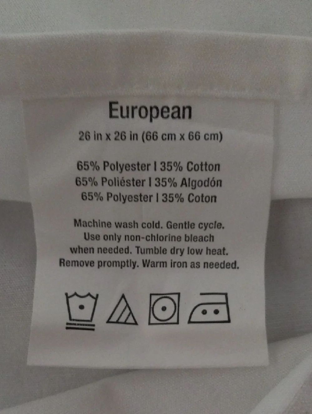 Euro Solid Cream Pillow Shams - Set of 3